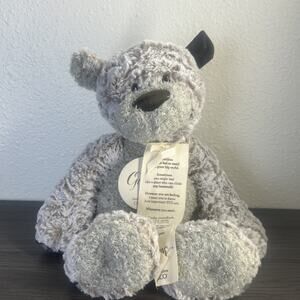 DEMDACO Giving Bear With Corduroy Ear Plush Stuffed Animal Toy 16" Handmade